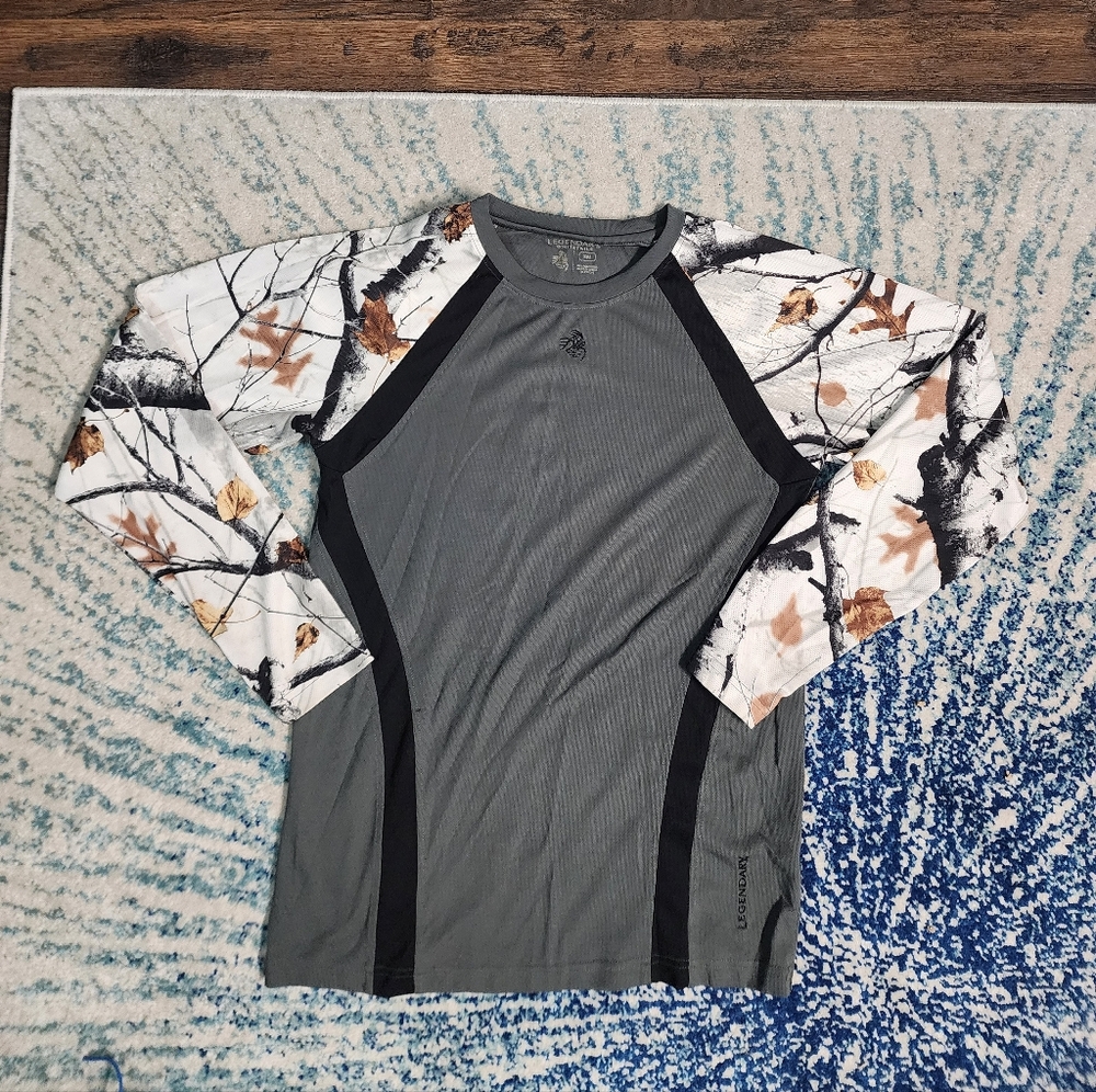 Legendary Whitetails Gray and Camouflage Long Sleeve Shirt